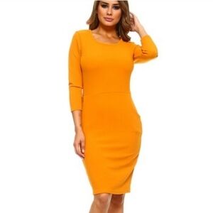Yelete  Comfort and Classic Dress Color Soft Pumpkin Size Small